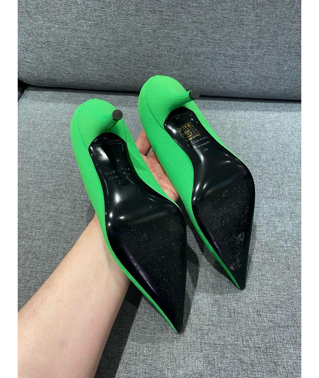 BALENCIAGA Зеленые текстильные туфли, фото 5