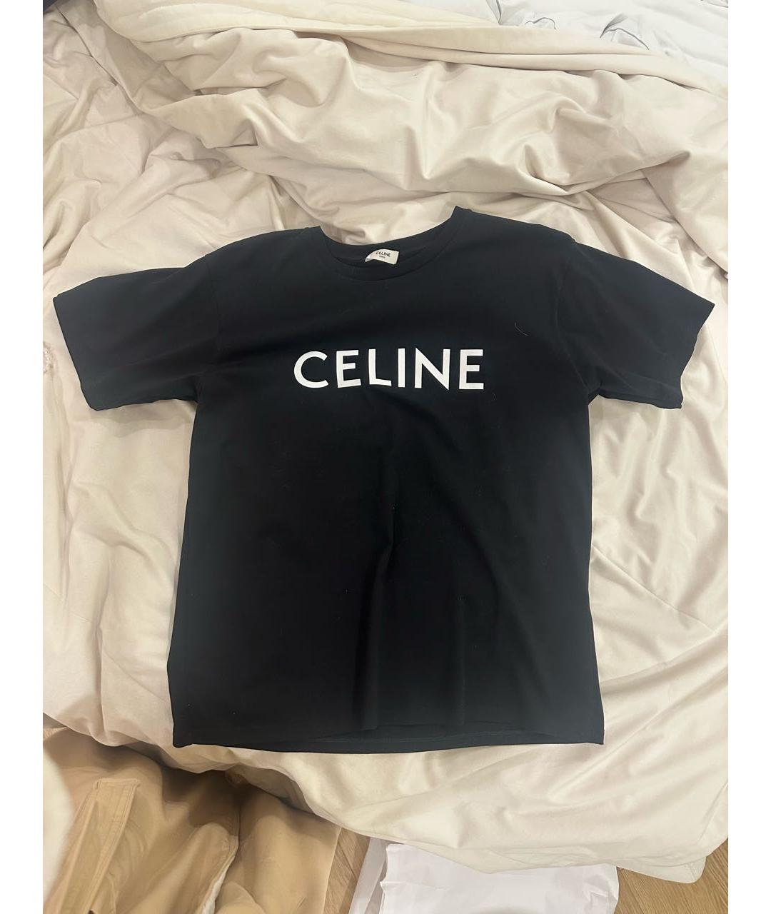 CELINE Черная хлопковая футболка, фото 5