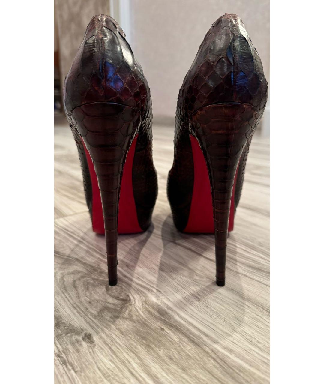 CHRISTIAN LOUBOUTIN Коричневые туфли из экзотической кожи, фото 3