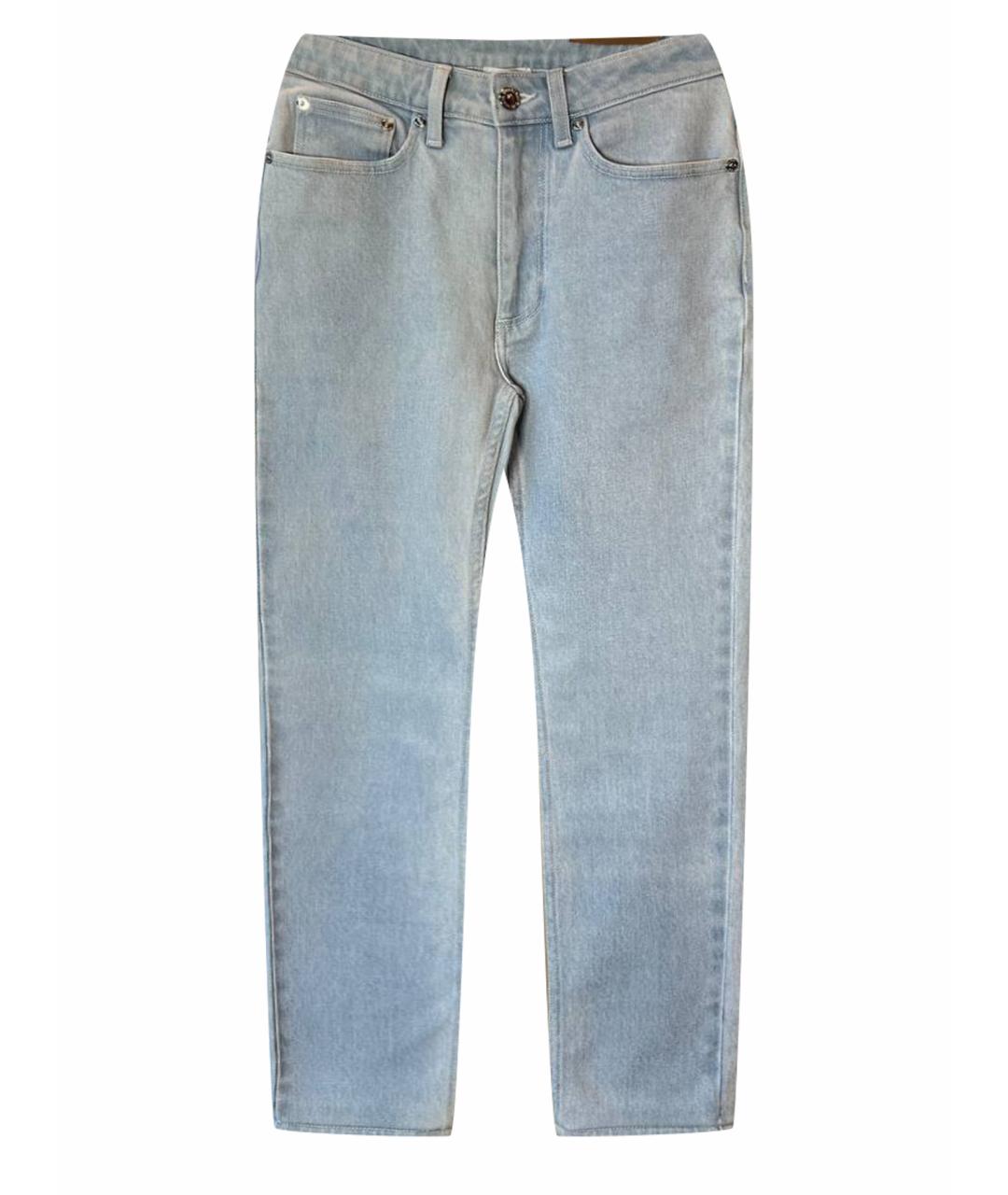 BURBERRY Голубые хлопковые прямые джинсы, фото 1