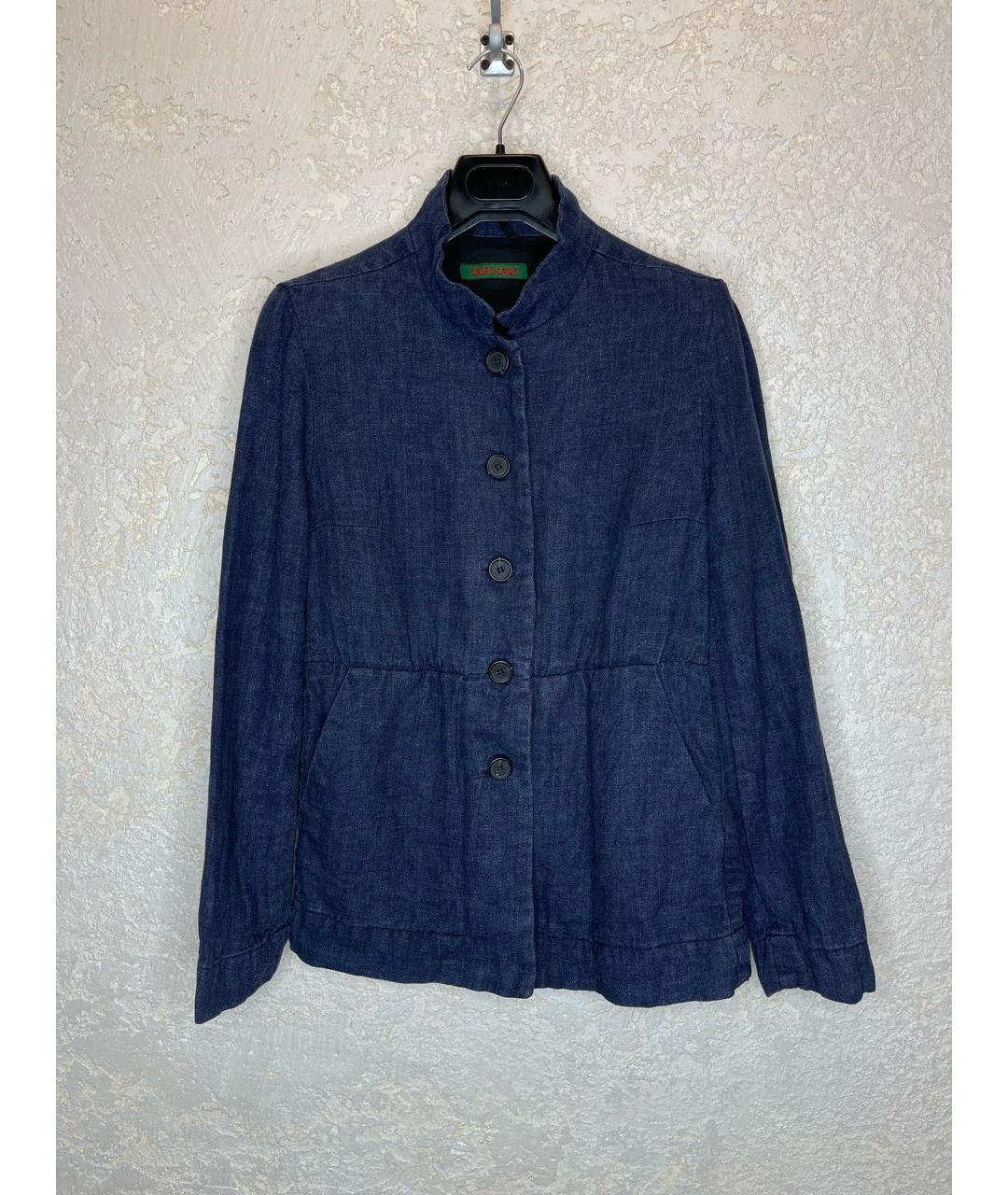 CASEY CASEY Темно-синий льняной жакет/пиджак, фото 9