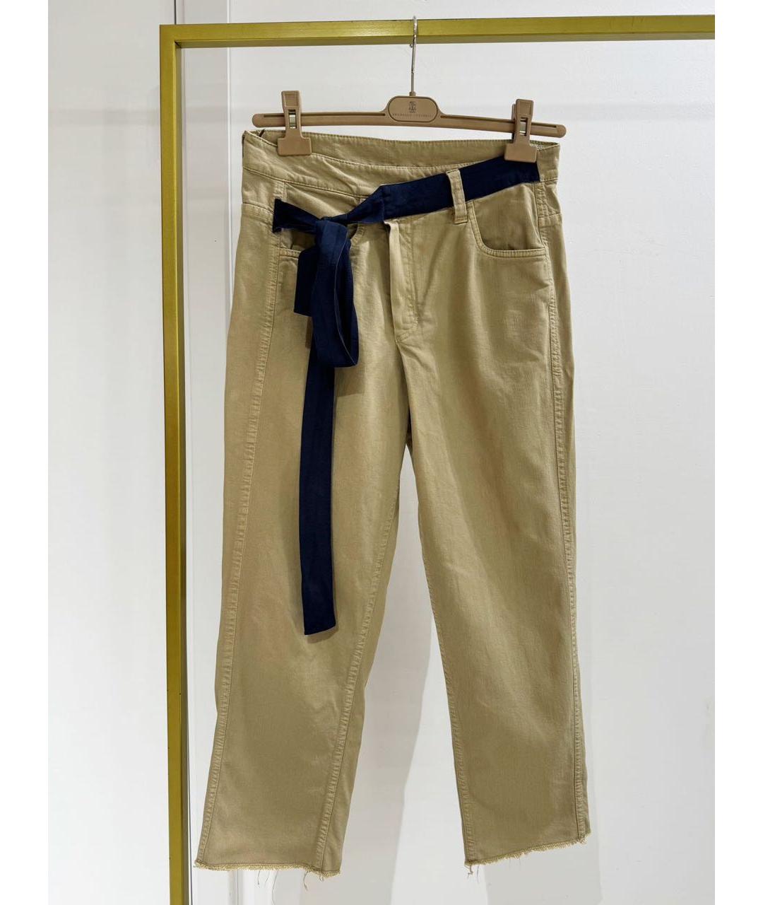 BRUNELLO CUCINELLI Бежевые прямые джинсы, фото 3
