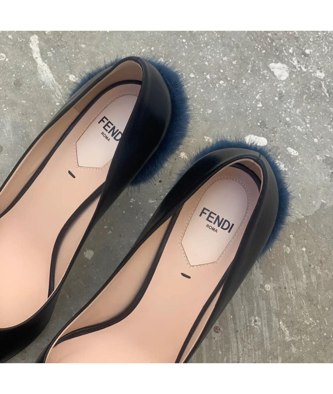 FENDI Черные кожаные туфли, фото 3