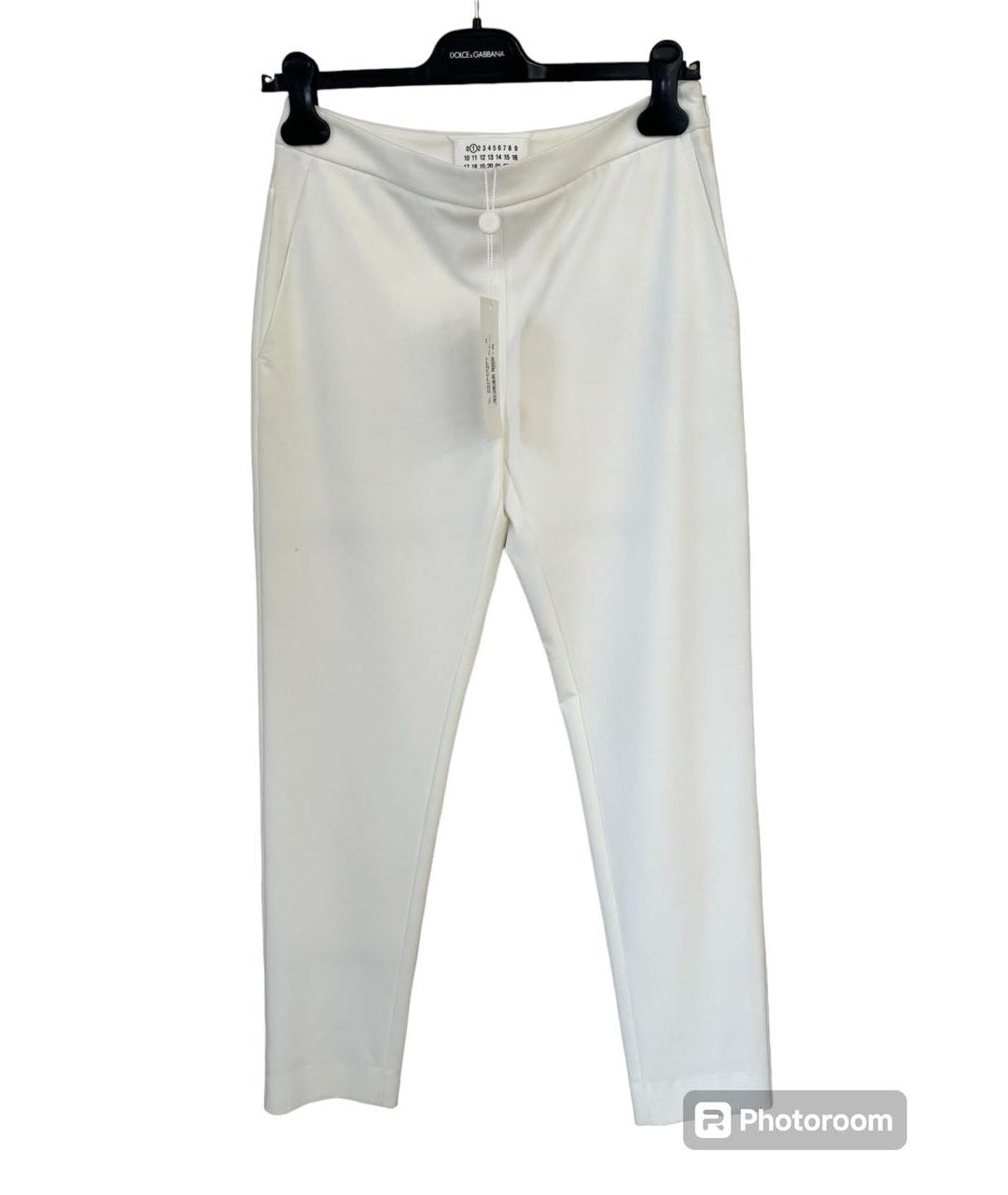 MAISON MARGIELA Белые прямые брюки, фото 9