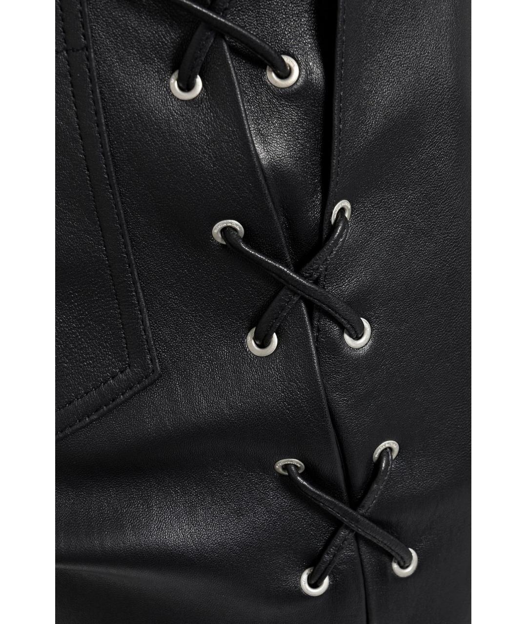 MAGDA BUTRYM Черные кожаные брюки узкие, фото 9