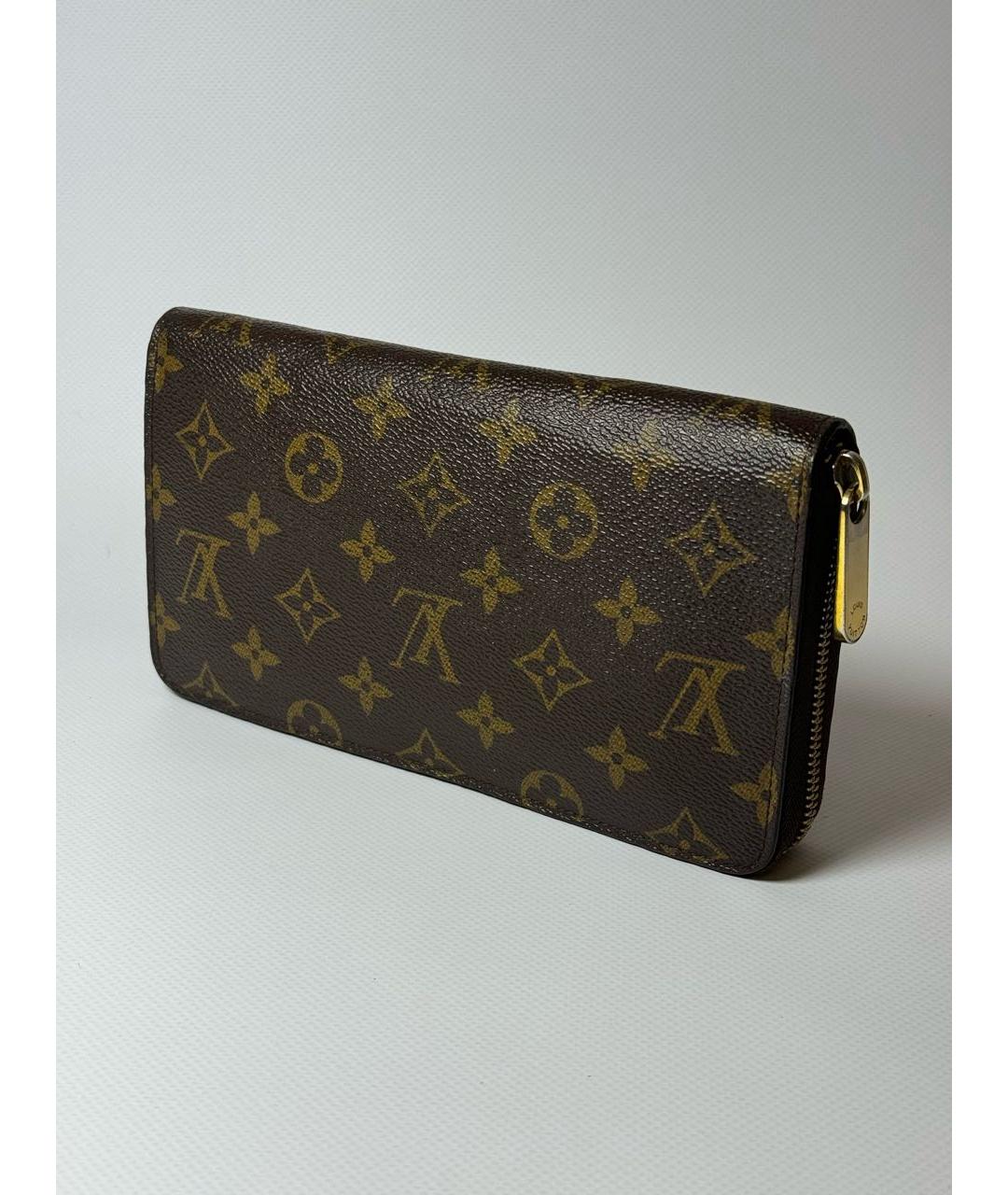 LOUIS VUITTON Коричневый кожаный кошелек, фото 2
