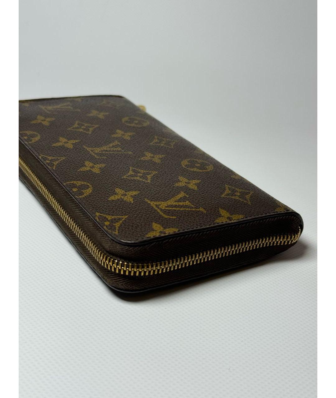 LOUIS VUITTON Коричневый кожаный кошелек, фото 5