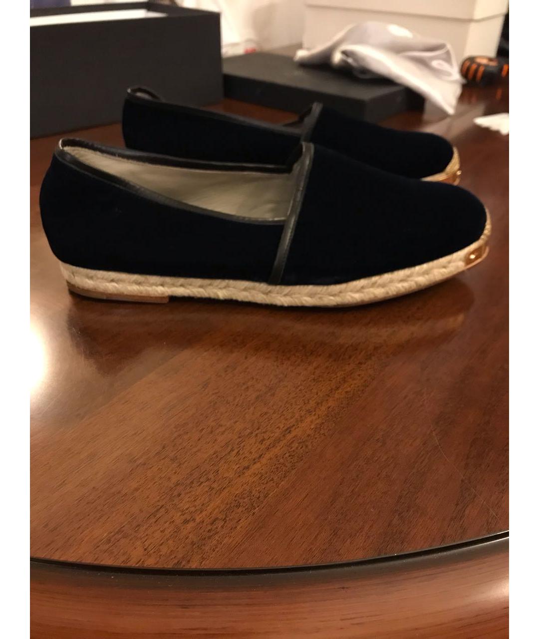 GIUSEPPE ZANOTTI DESIGN Темно-синие бархатные эспадрильи, фото 9