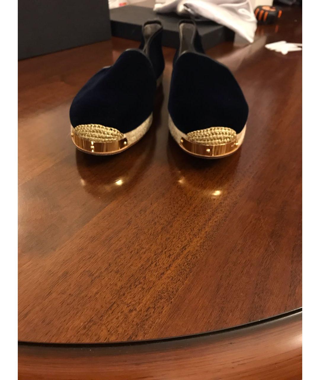 GIUSEPPE ZANOTTI DESIGN Темно-синие бархатные эспадрильи, фото 2