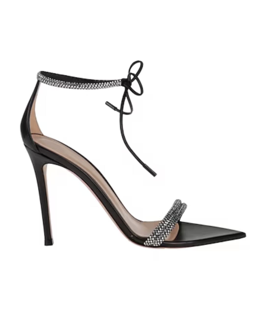 GIANVITO ROSSI Черные бархатные босоножки, фото 5