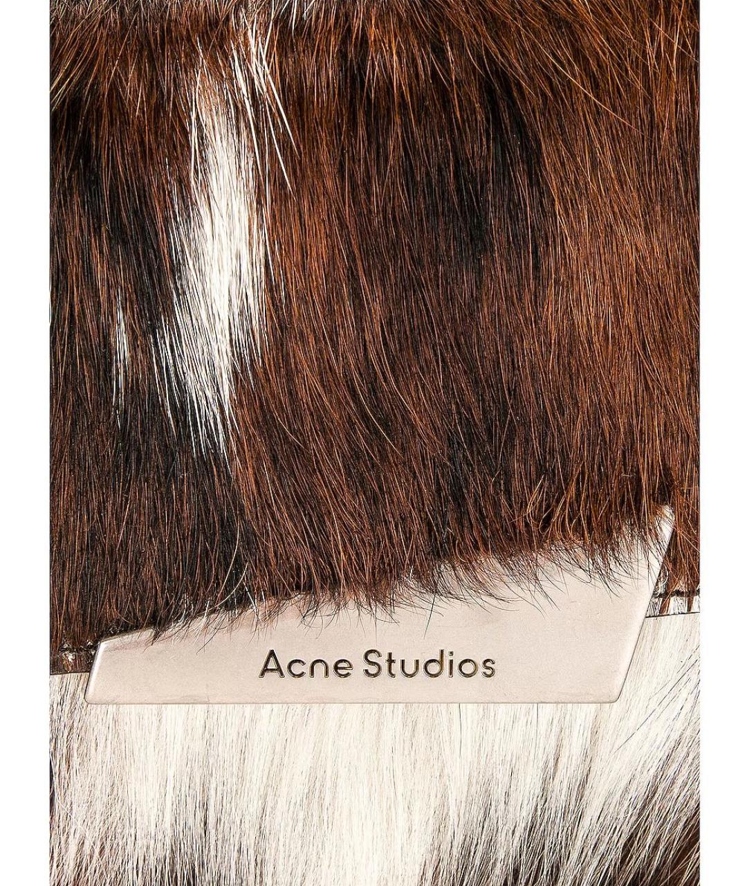 ACNE STUDIOS Коричневая шерстяная сумка через плечо, фото 6