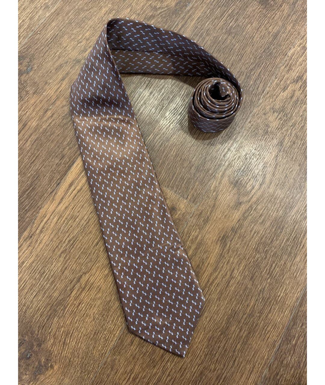 BRIONI Коричневый шелковый галстук, фото 2