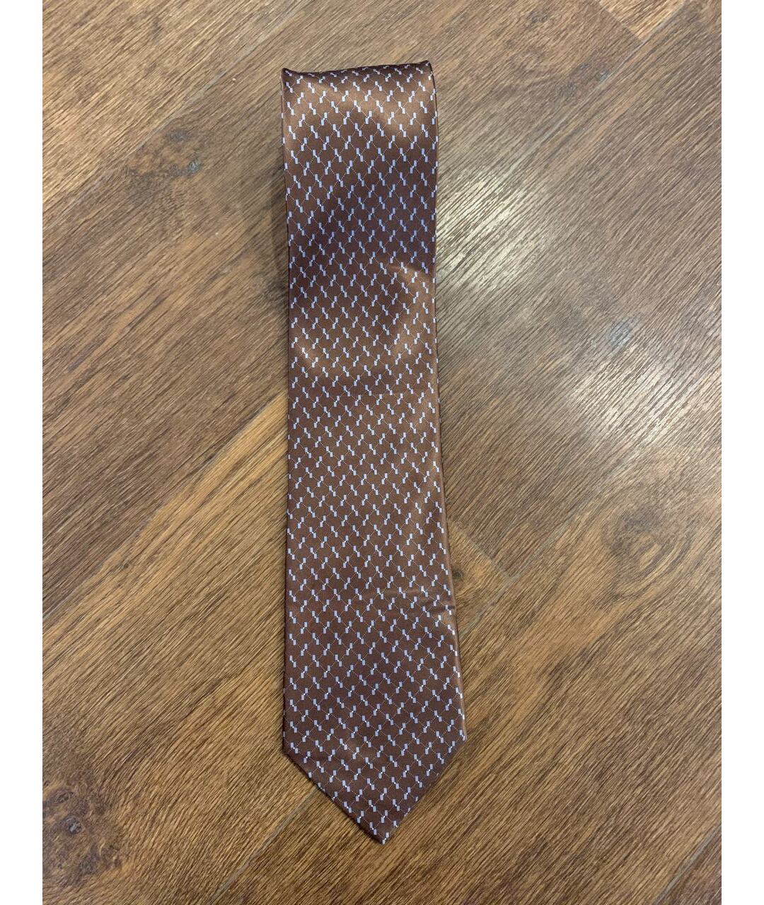BRIONI Коричневый шелковый галстук, фото 6