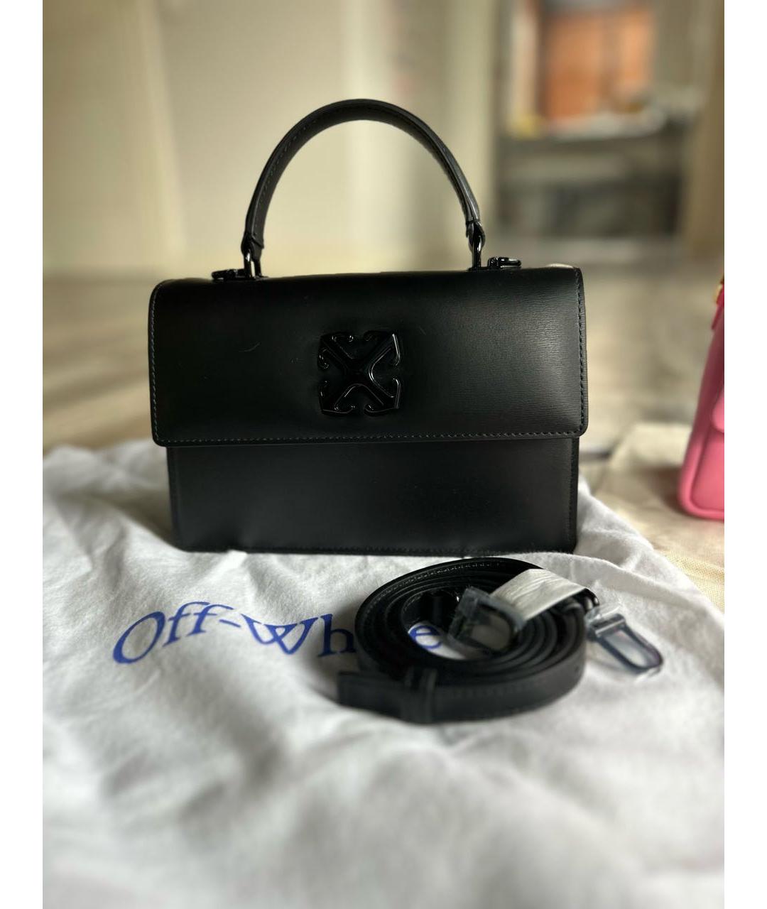 OFF-WHITE Черная кожаная сумка через плечо, фото 6