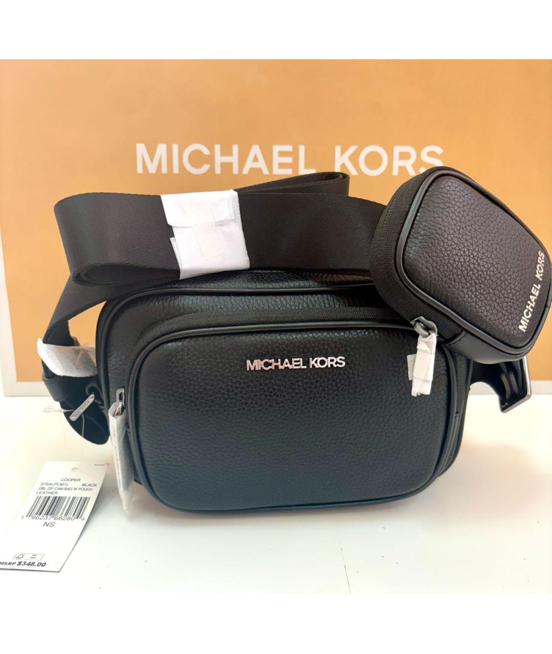 MICHAEL KORS Черная кожаная сумка на плечо, фото 9