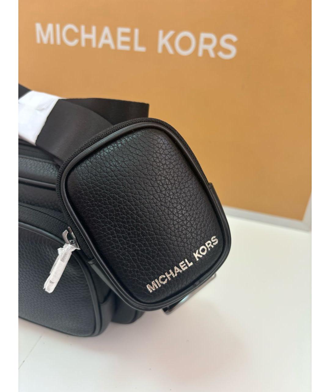 MICHAEL KORS Черная кожаная сумка на плечо, фото 5