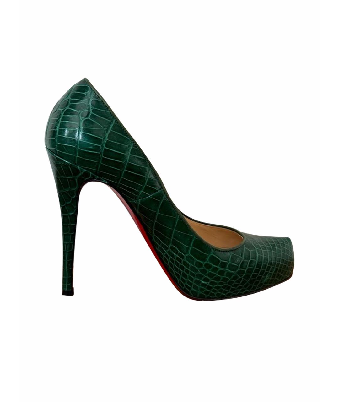 CHRISTIAN LOUBOUTIN Зеленые туфли из экзотической кожи, фото 1
