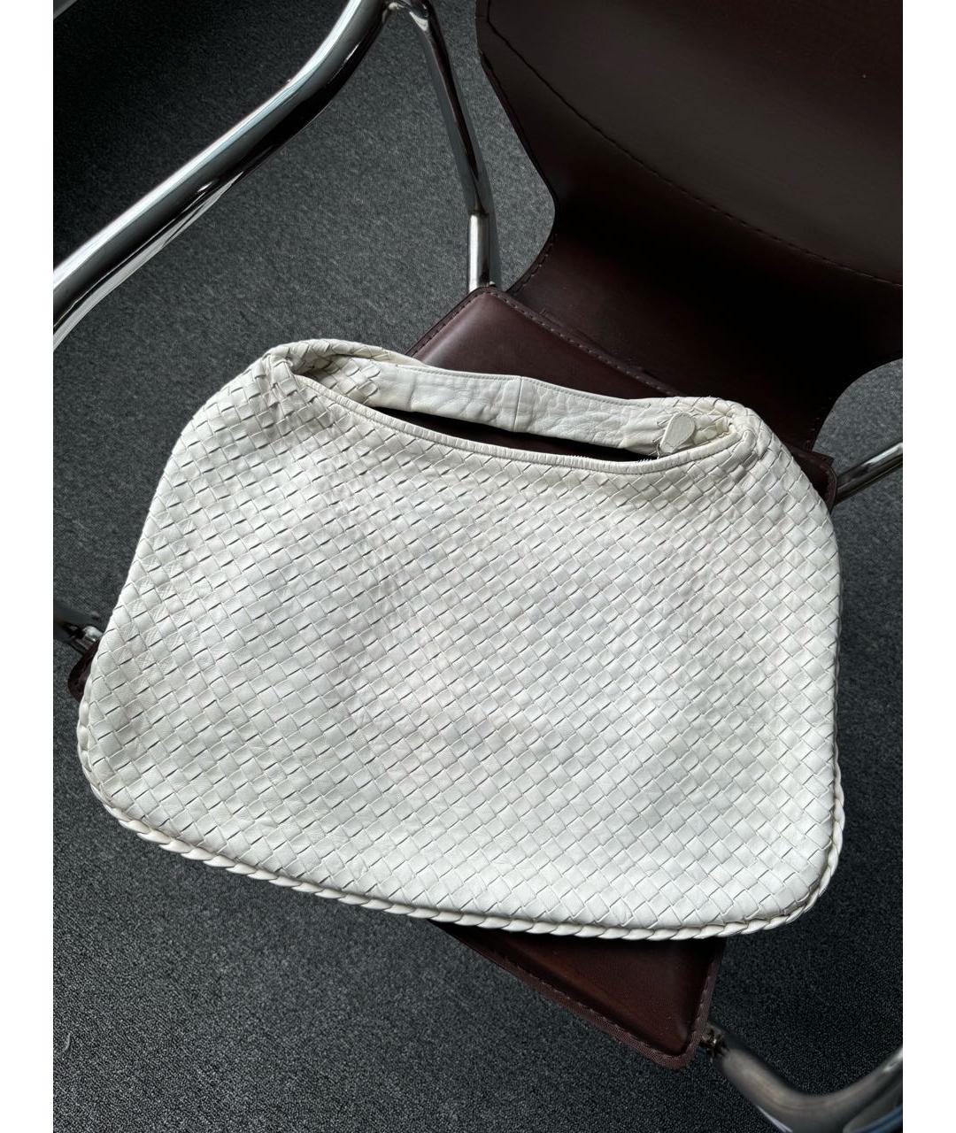 BOTTEGA VENETA Белая кожаная сумка через плечо, фото 2