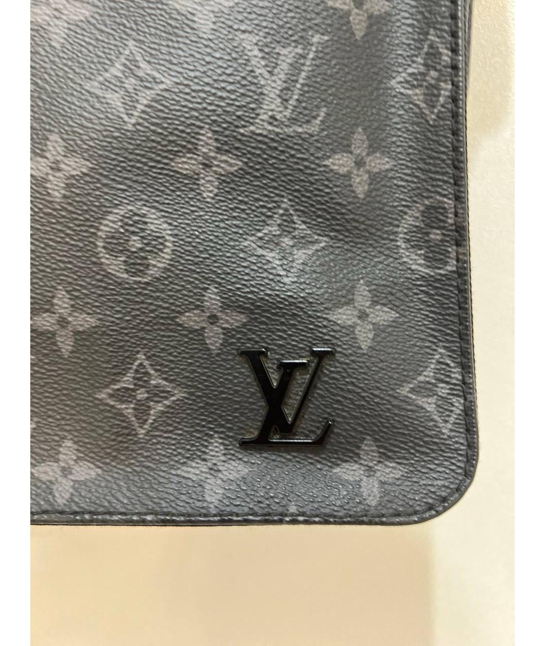 LOUIS VUITTON Антрацитовая кожаная сумка на плечо, фото 5