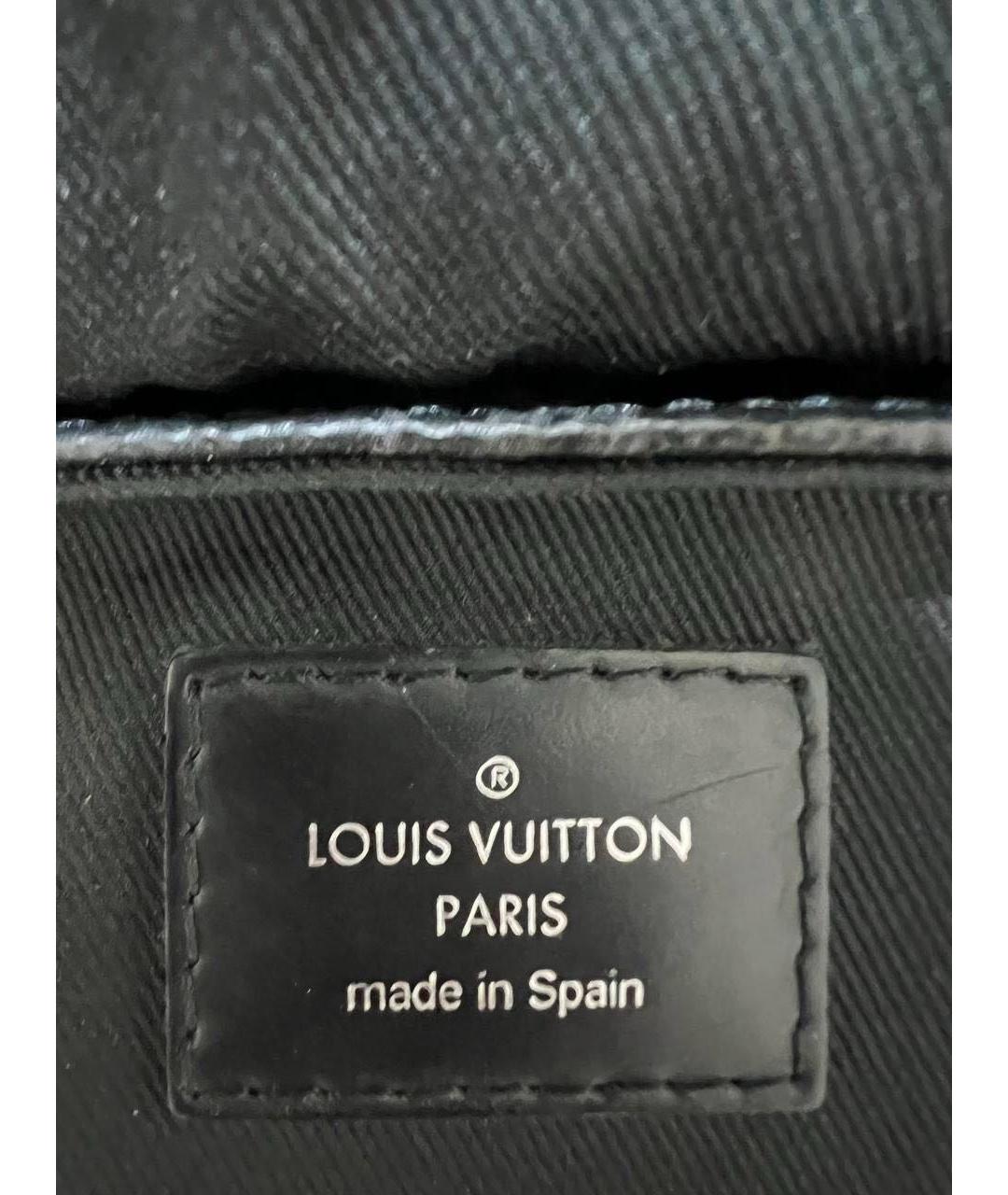 LOUIS VUITTON Антрацитовая кожаная сумка на плечо, фото 3