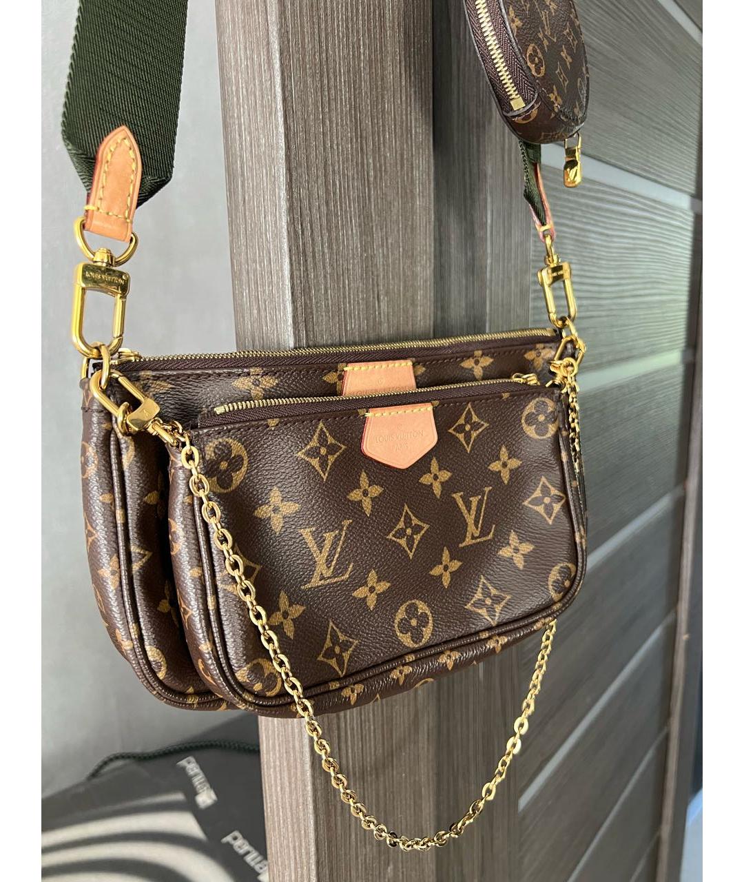 LOUIS VUITTON Коричневая кожаная сумка через плечо, фото 2