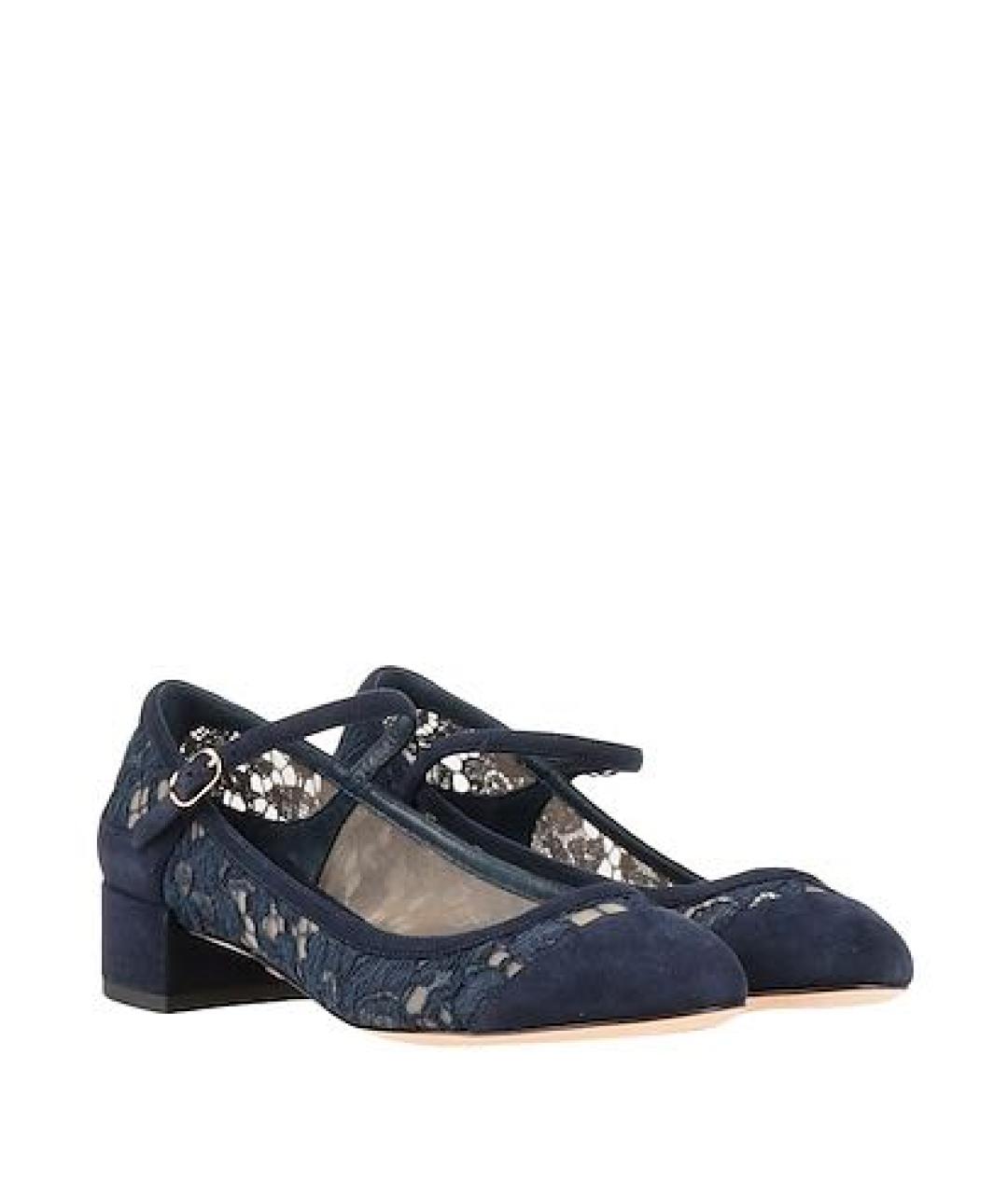 DOLCE&GABBANA Темно-синие замшевые туфли, фото 2