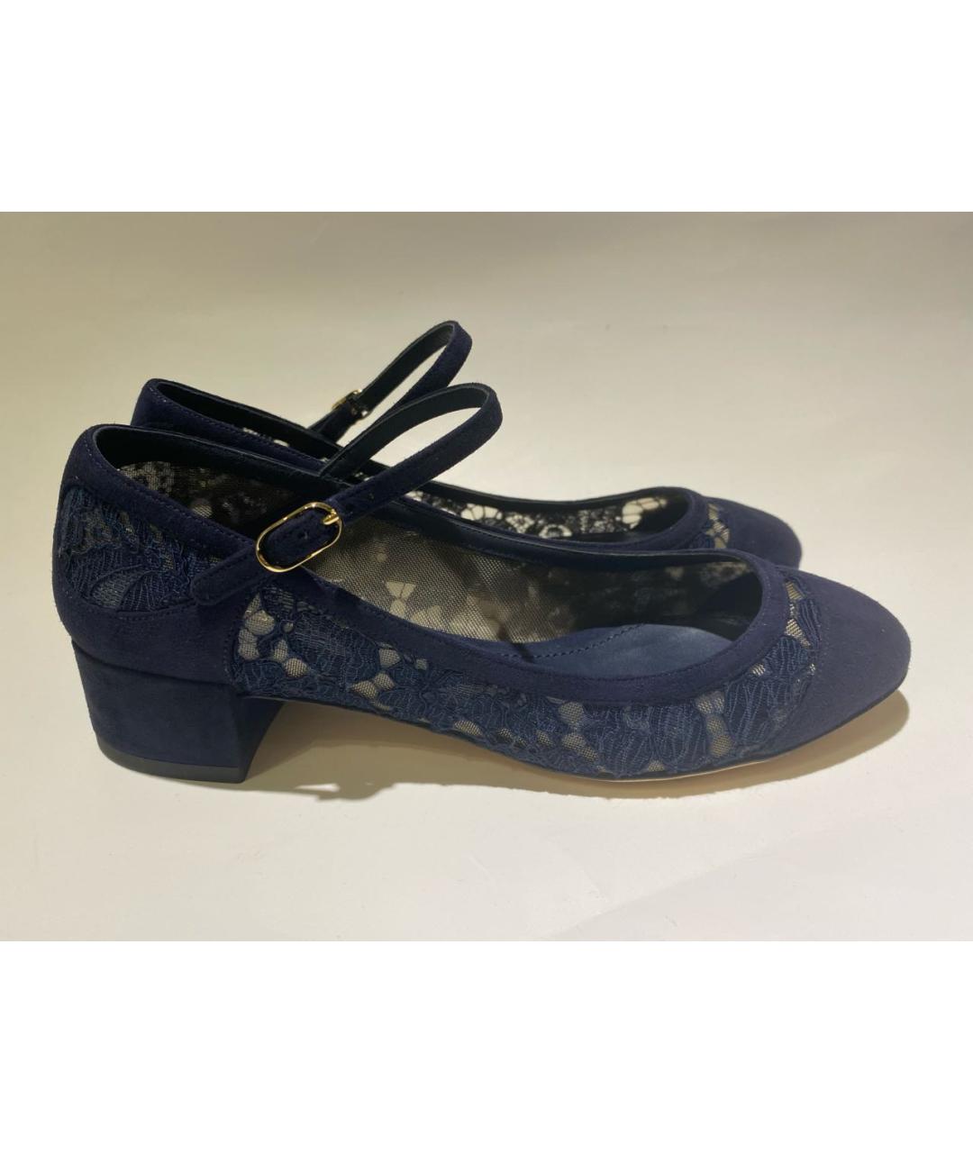 DOLCE&GABBANA Темно-синие замшевые туфли, фото 8