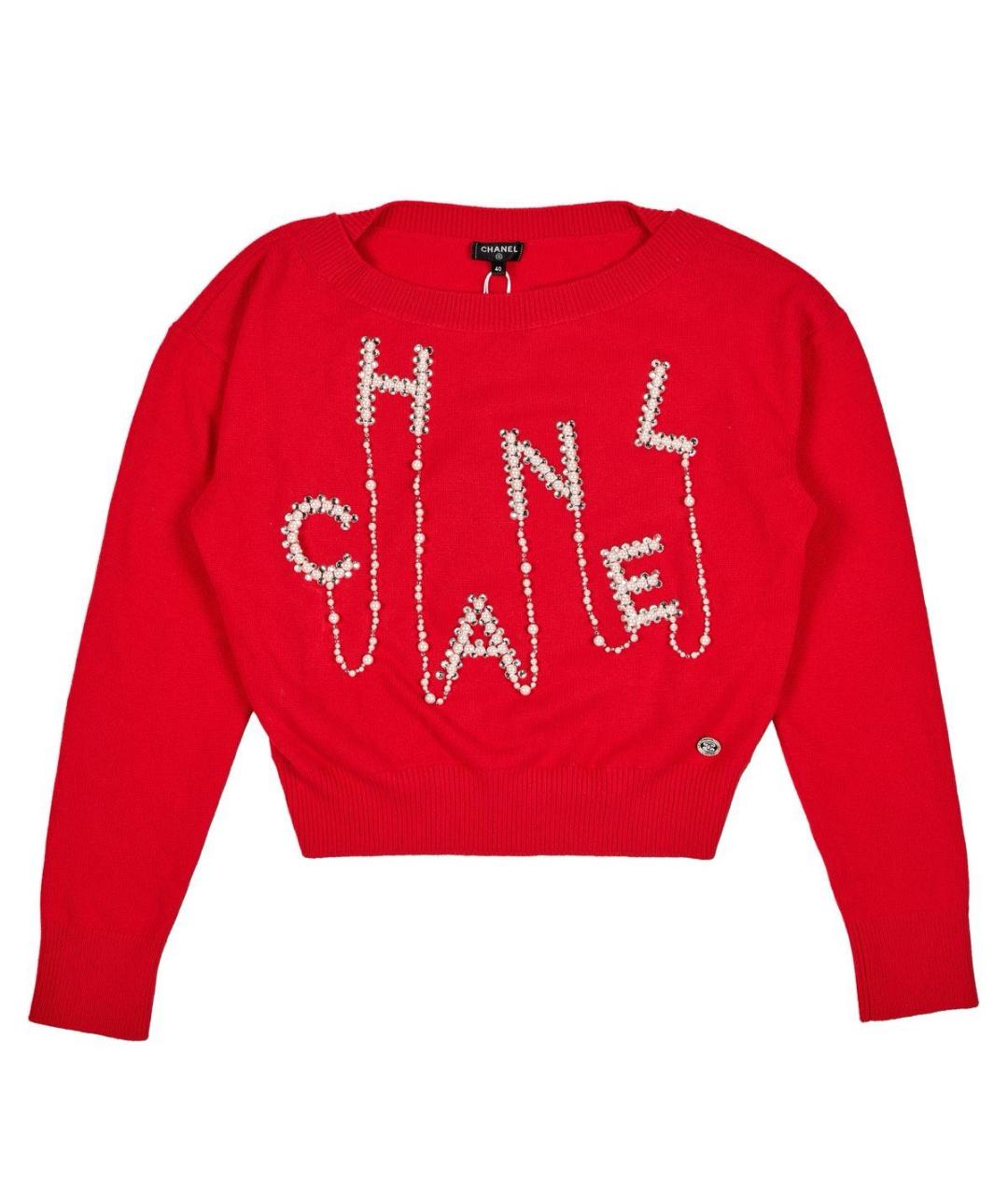 CHANEL Красный кашемировый джемпер / свитер, фото 1
