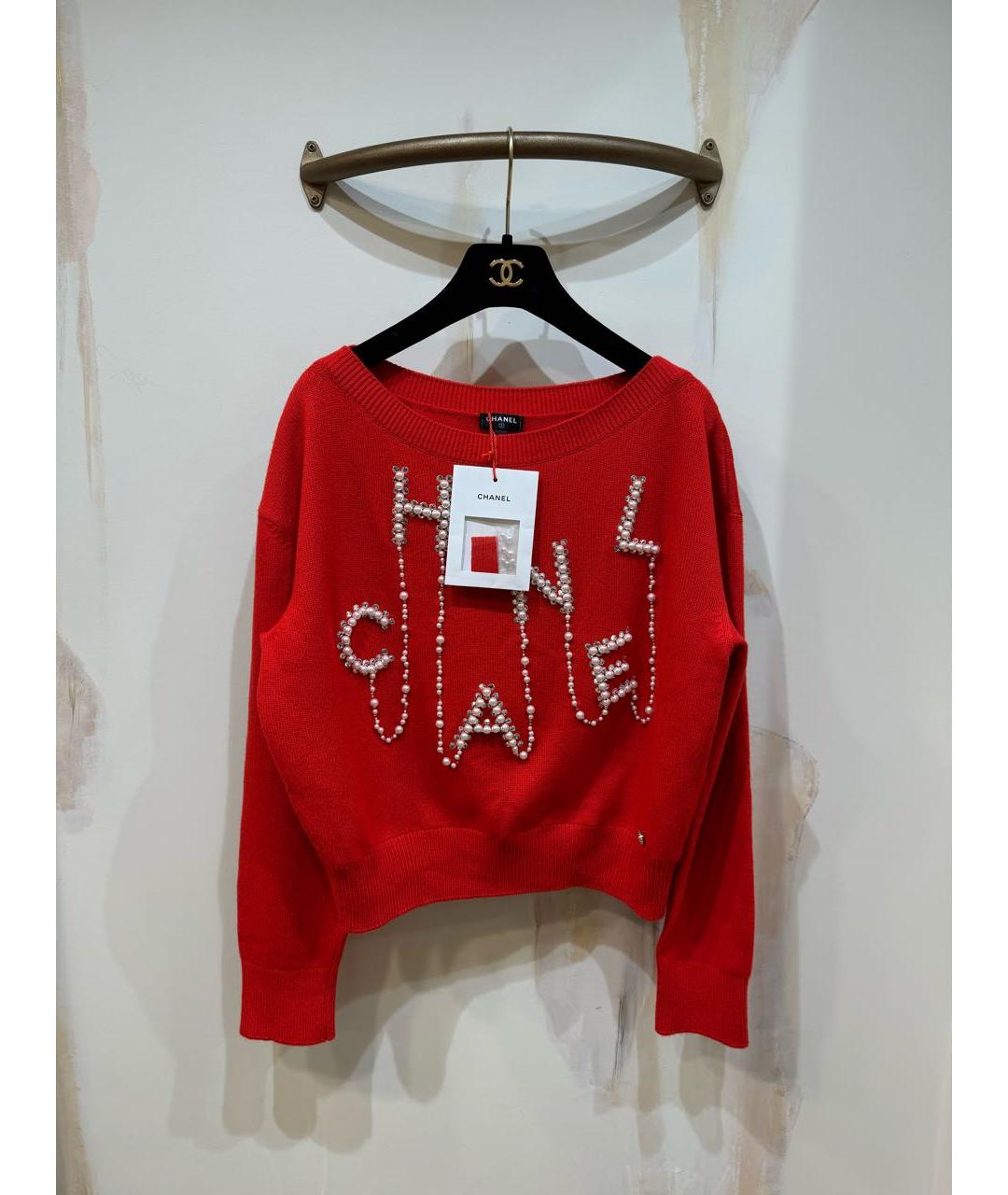 CHANEL Красный кашемировый джемпер / свитер, фото 2