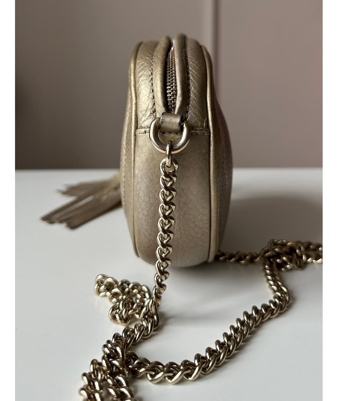 GUCCI Бежевая кожаная сумка через плечо, фото 3