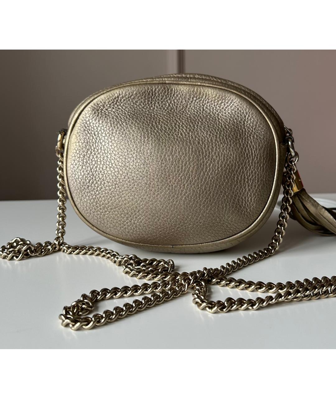 GUCCI Бежевая кожаная сумка через плечо, фото 2