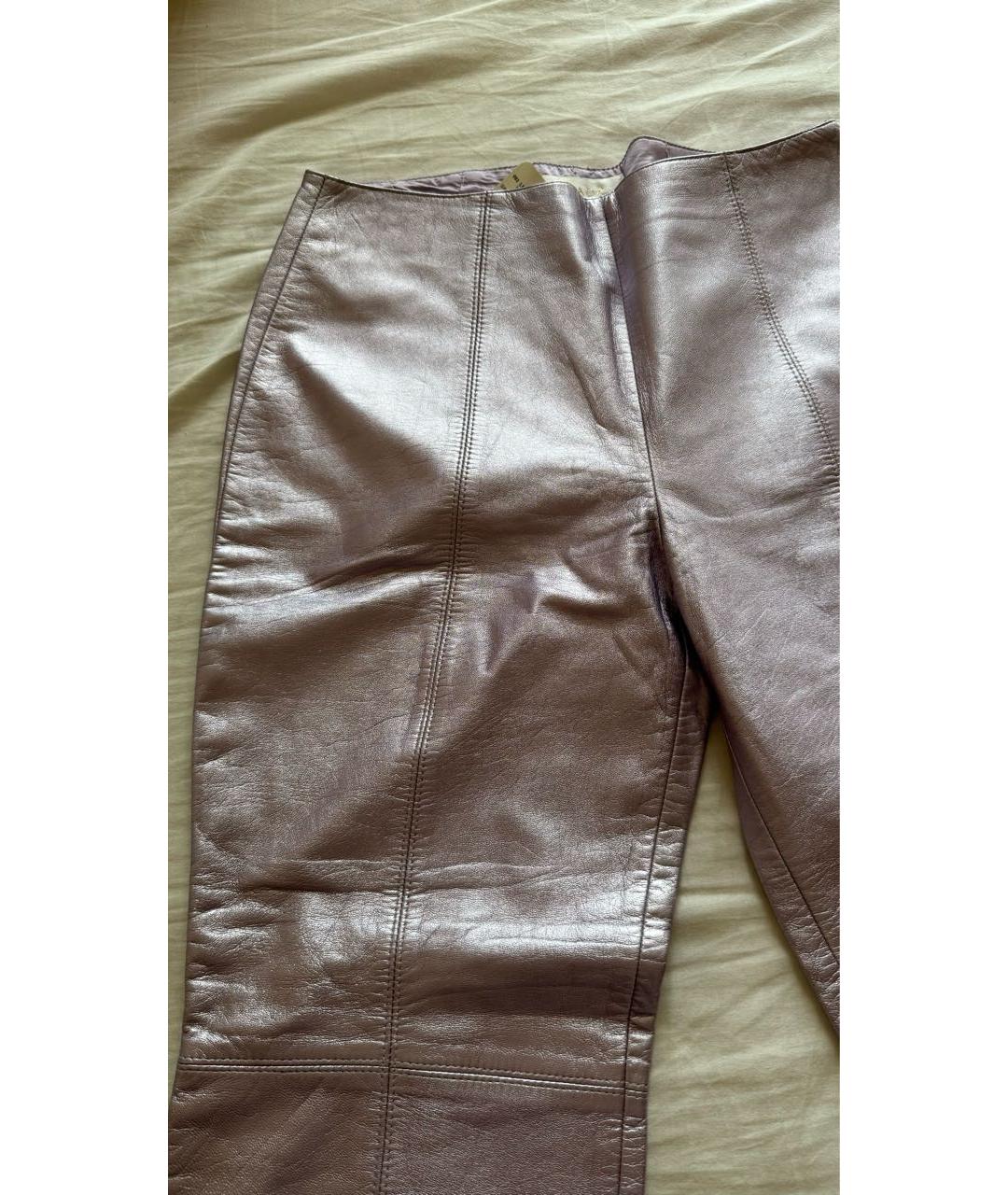 ESCADA Фиолетовые кожаные бриджи, фото 3