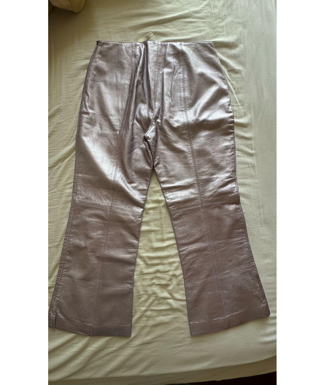 ESCADA Фиолетовые кожаные бриджи, фото 8