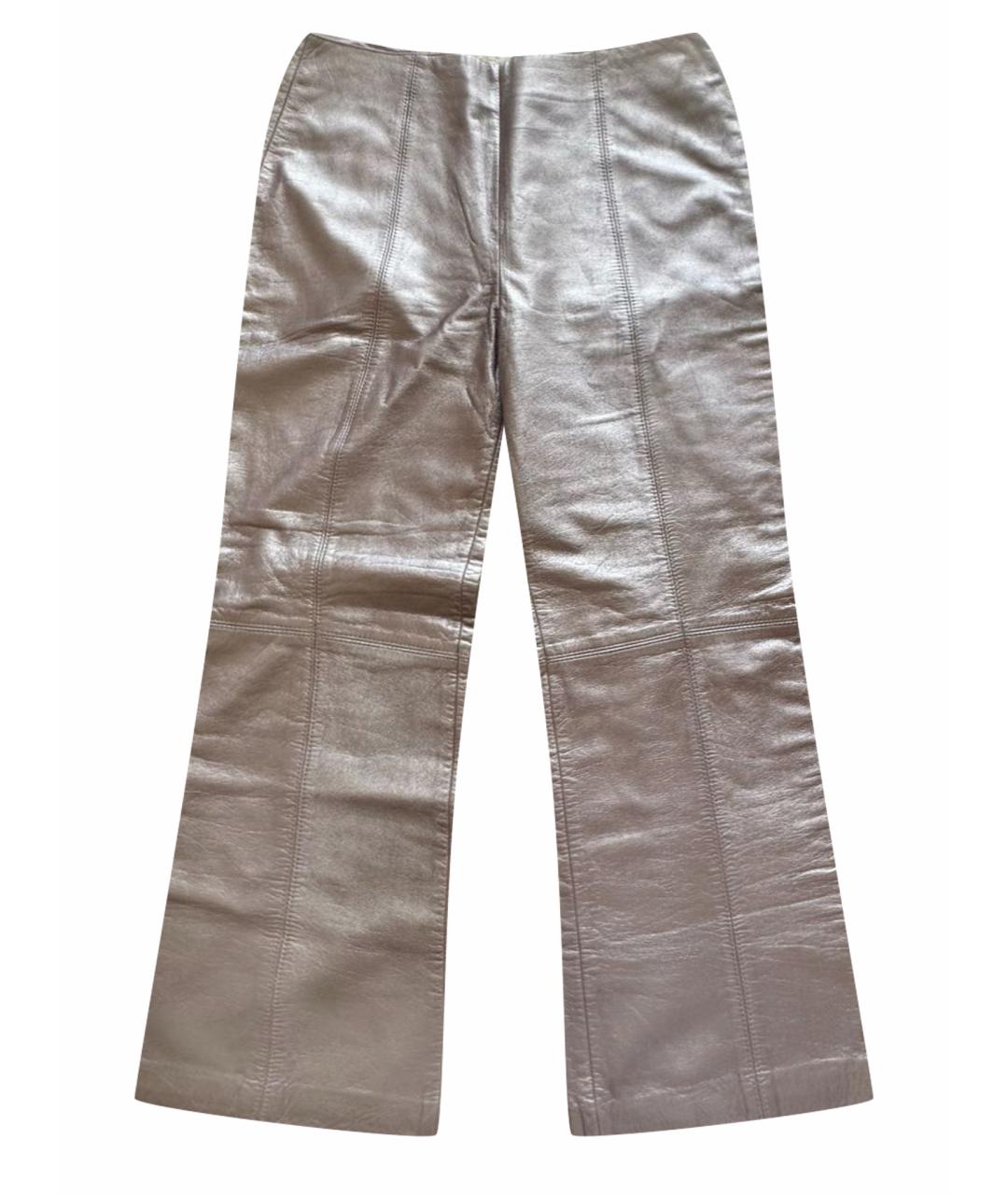 ESCADA Фиолетовые кожаные бриджи, фото 1