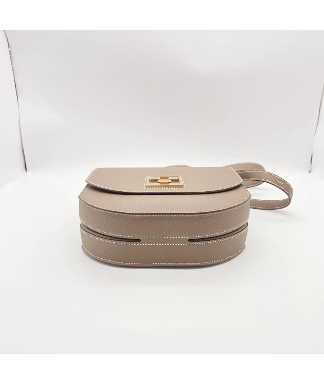 HERMES Серая кожаная сумка через плечо, фото 5