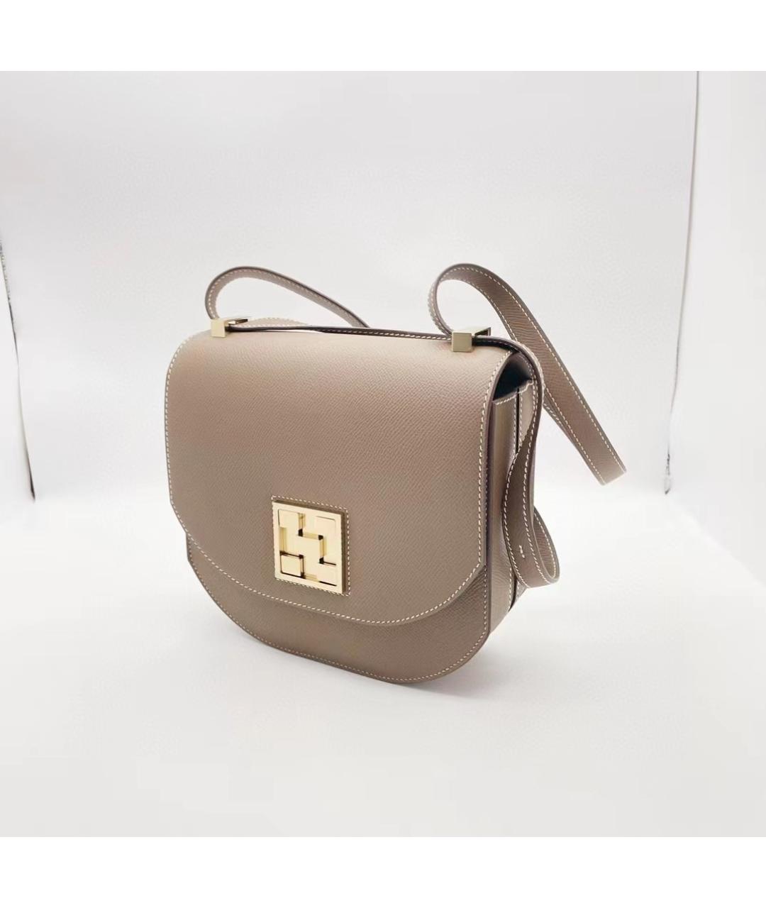 HERMES Серая кожаная сумка через плечо, фото 3
