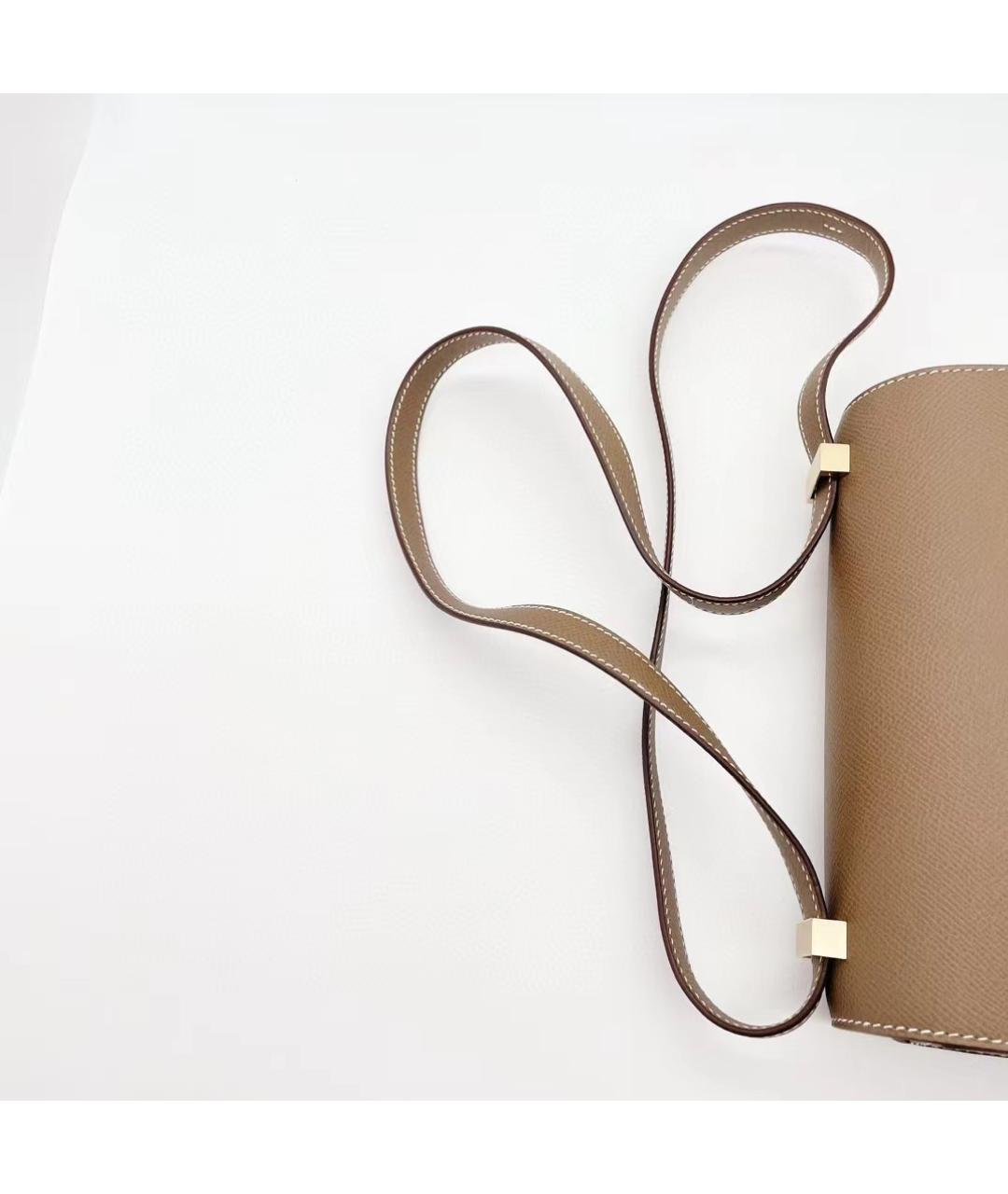 HERMES Серая кожаная сумка через плечо, фото 7