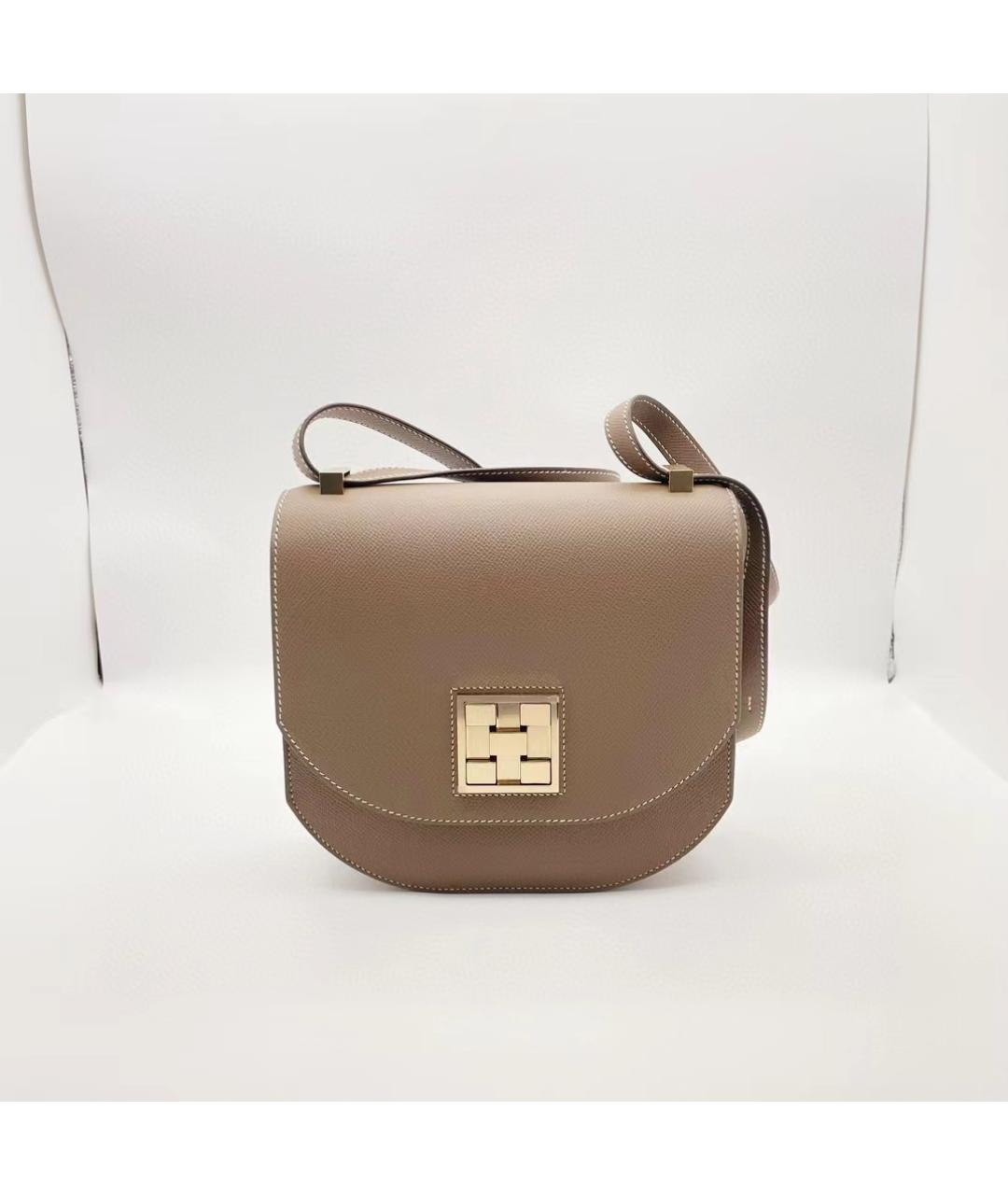 HERMES Серая кожаная сумка через плечо, фото 10