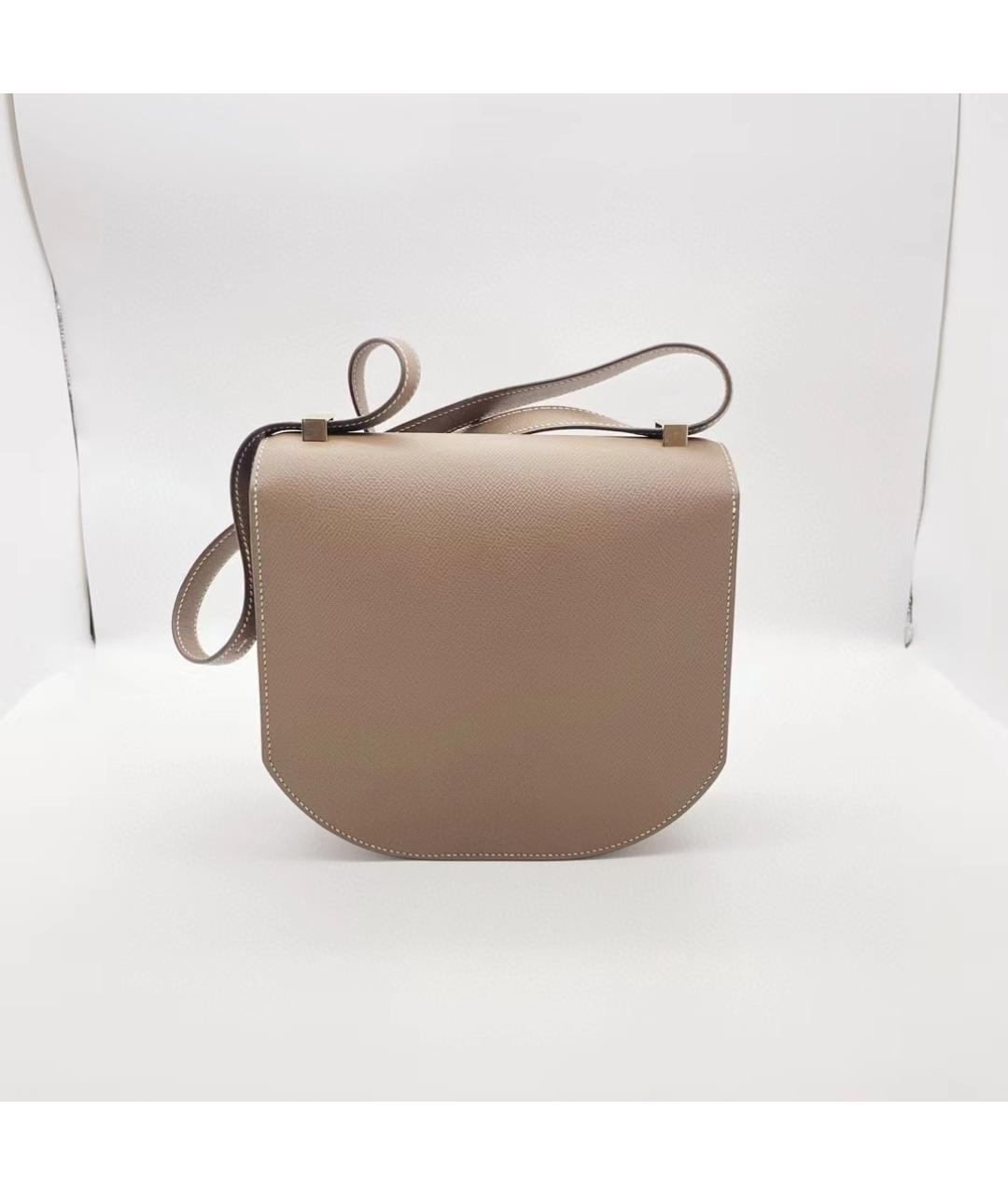 HERMES Серая кожаная сумка через плечо, фото 2