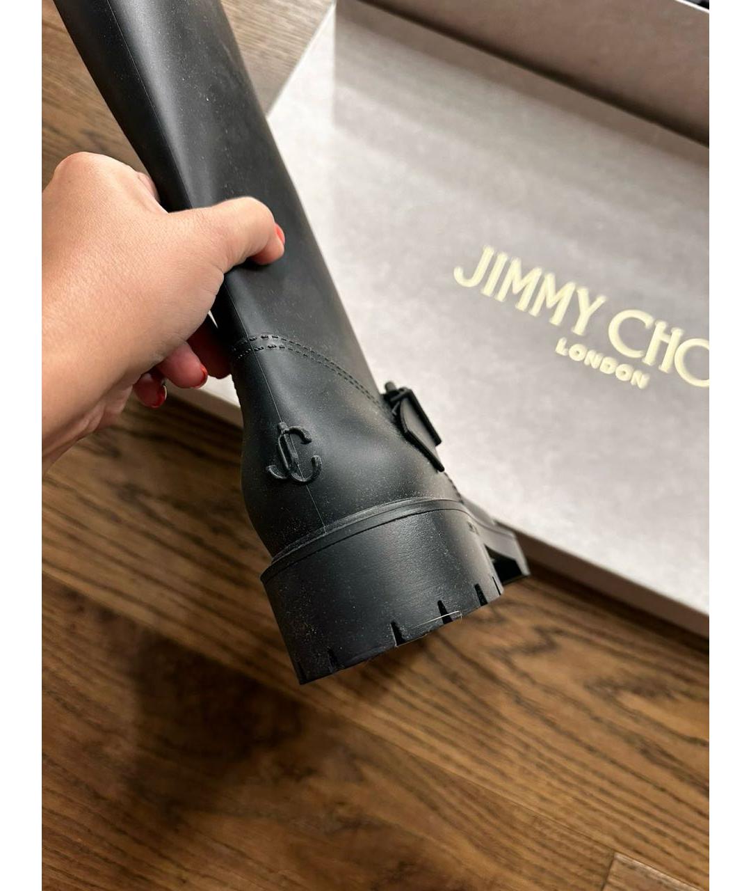 JIMMY CHOO Черные резиновые сапоги, фото 6