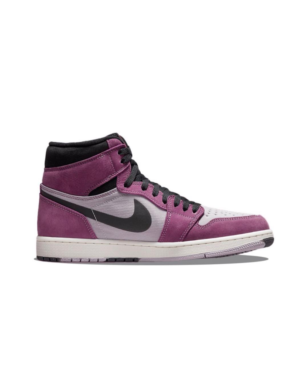 JORDAN Фиолетовые замшевые высокие кроссовки / кеды, фото 1