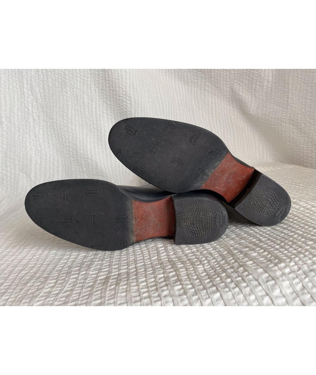 LORO PIANA Черные кожаные сапоги, фото 6