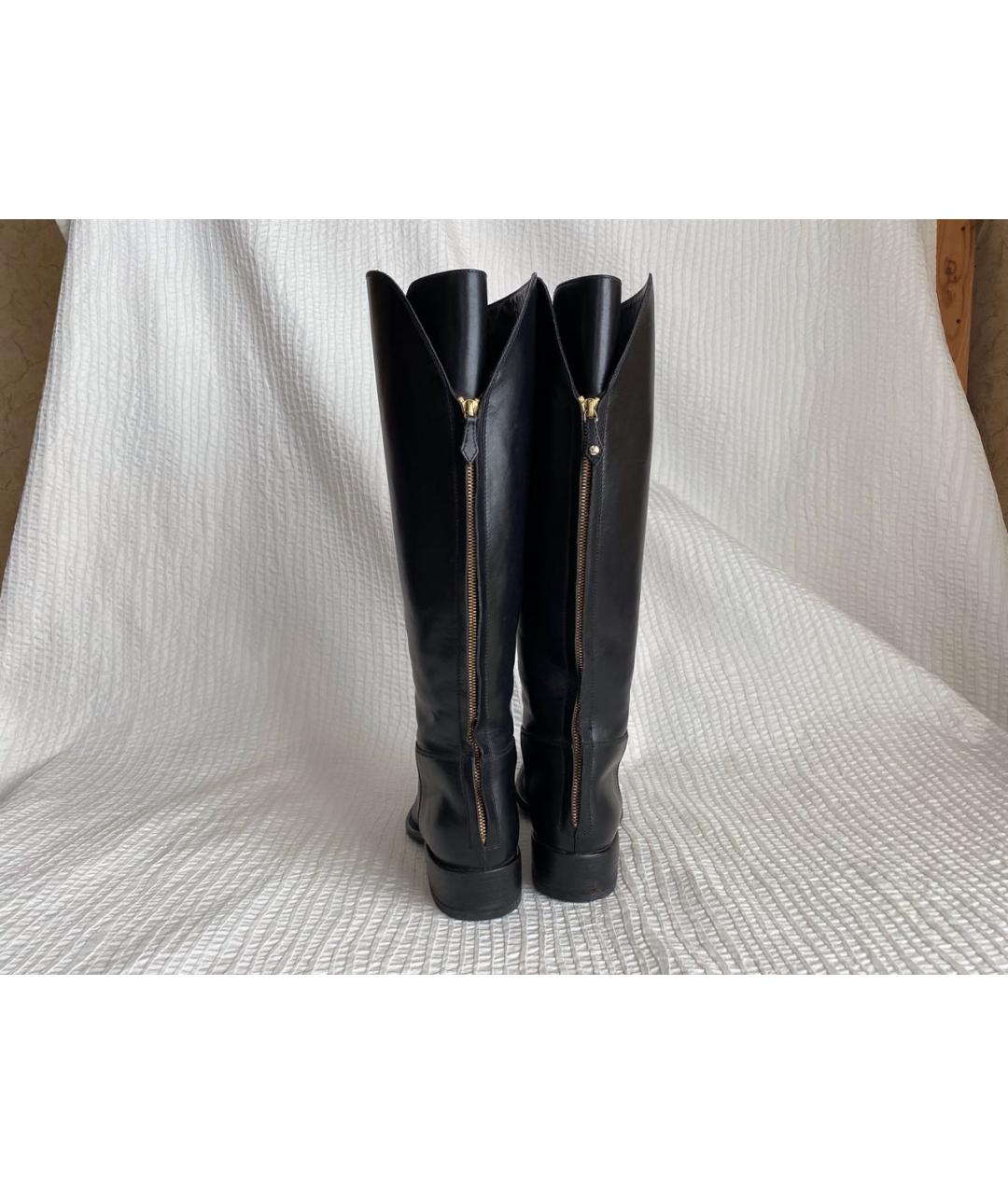 LORO PIANA Черные кожаные сапоги, фото 3