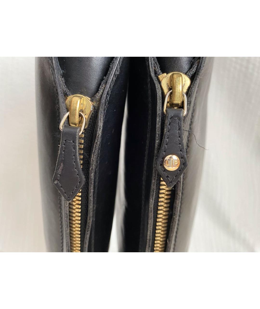 LORO PIANA Черные кожаные сапоги, фото 7