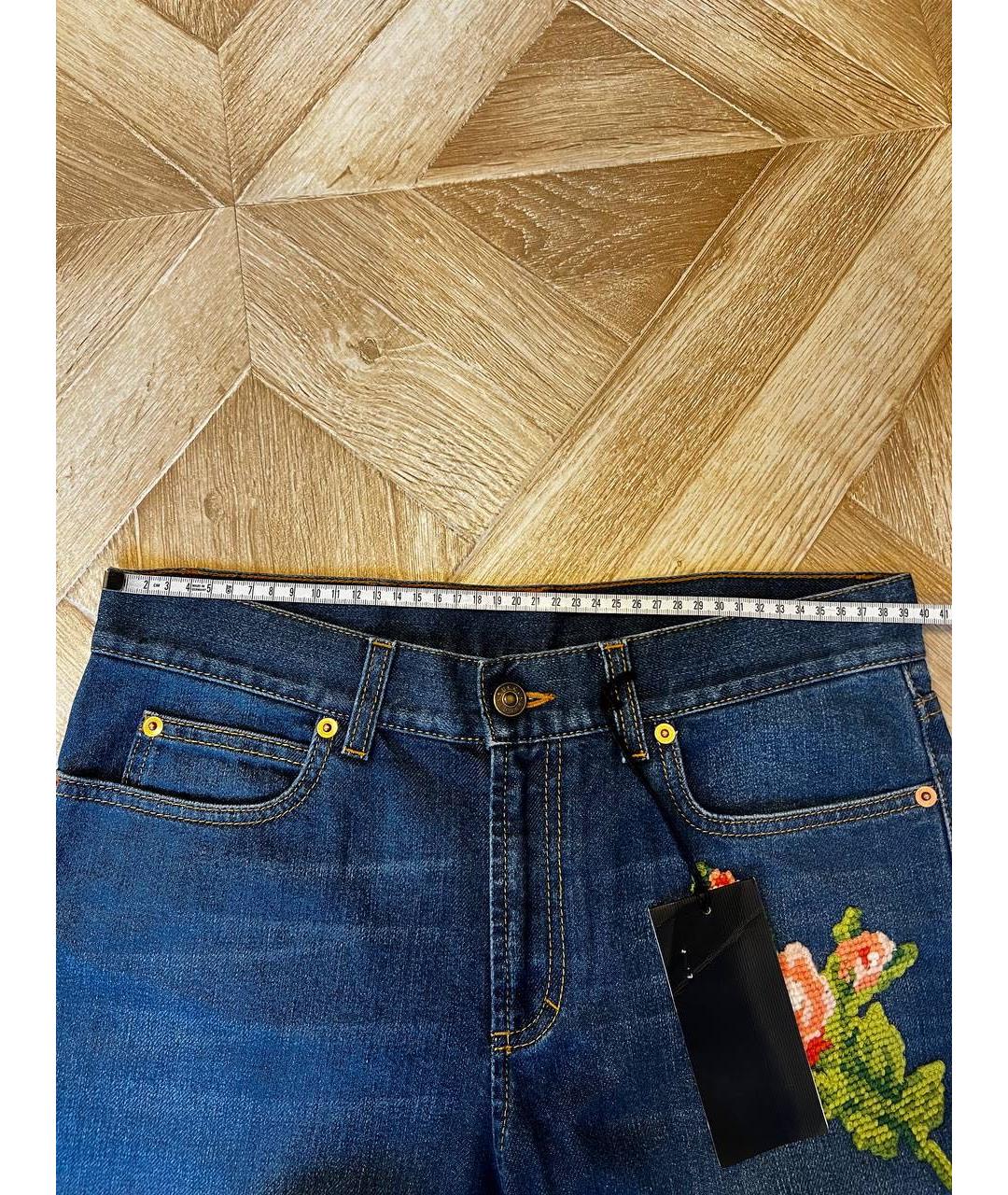GUCCI Синие хлопковые прямые джинсы, фото 5