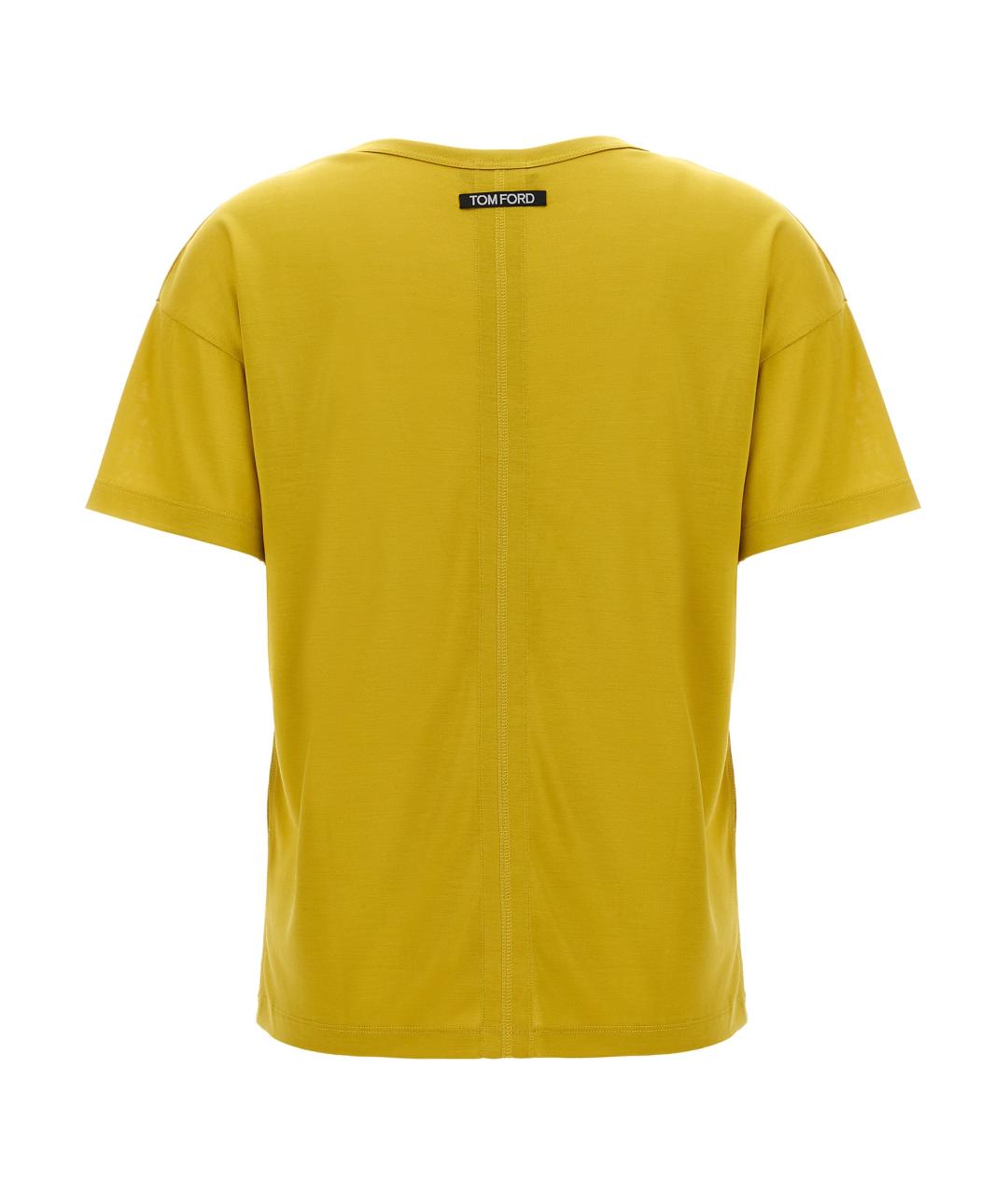 TOM FORD Желтая шелковая футболка, фото 2