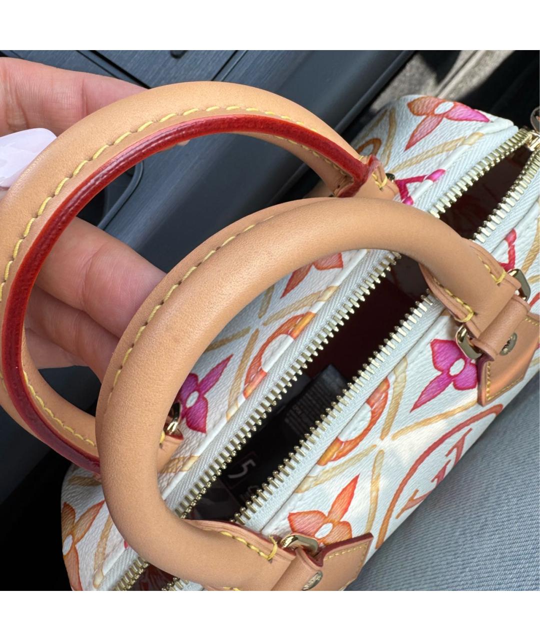 LOUIS VUITTON Оранжевая кожаная сумка с короткими ручками, фото 8