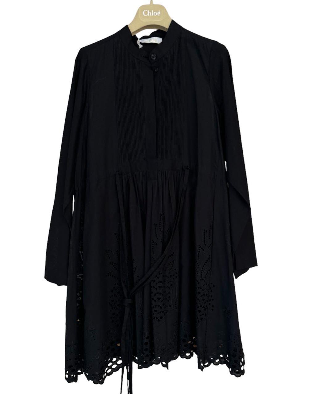 CHLOE Черное хлопковое платье, фото 8
