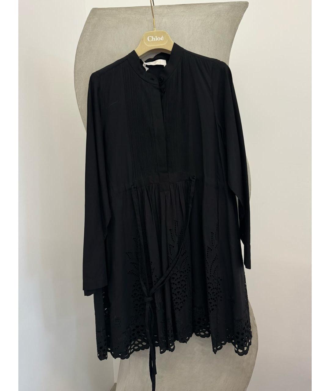 CHLOE Черное хлопковое платье, фото 2