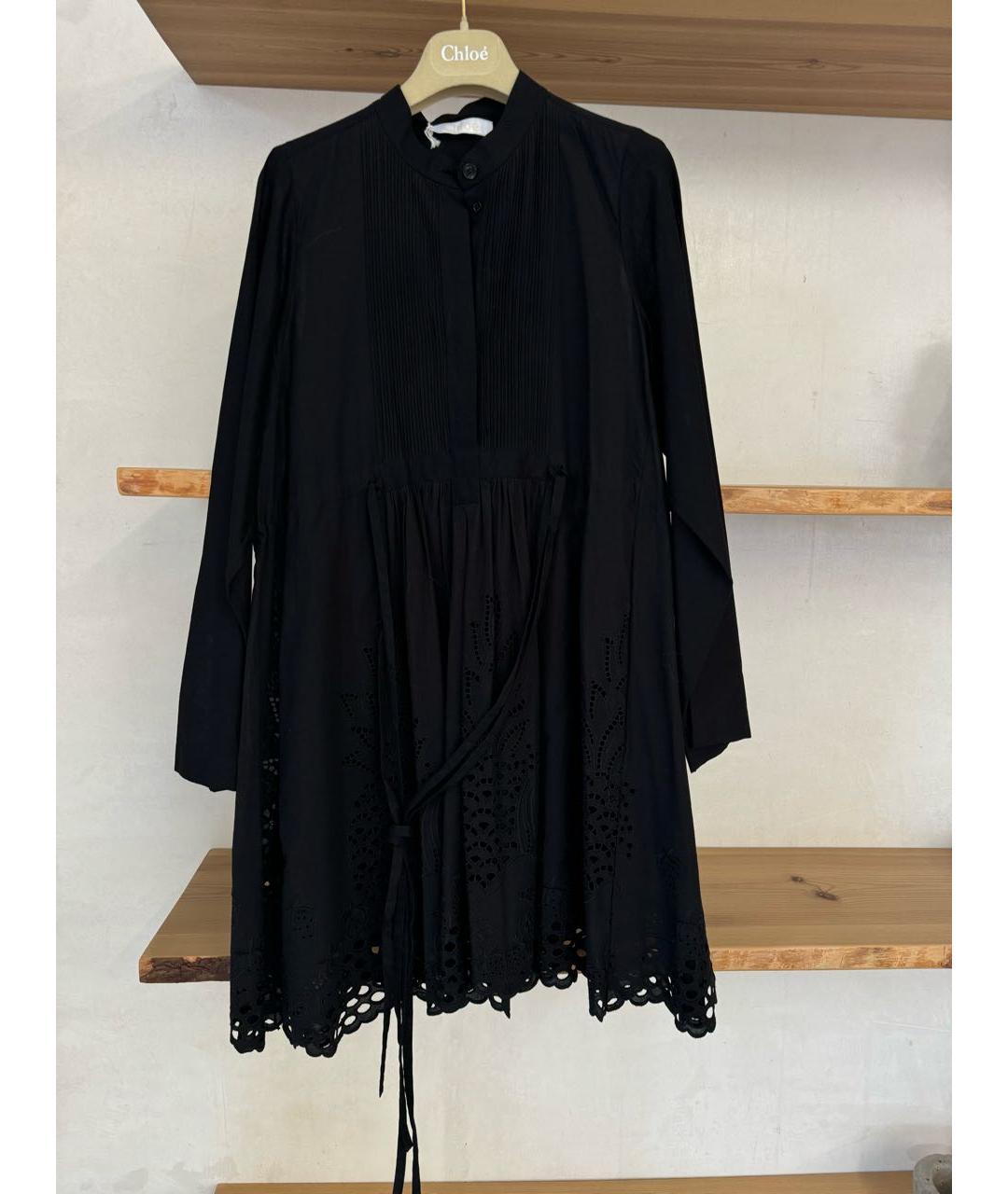 CHLOE Черное хлопковое платье, фото 3